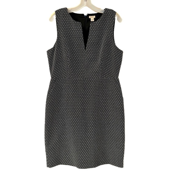 Women’s J. Crew Elegant Black and White Sleeveless Dress - Size 12 - NWOT - Picture 1 of 5
